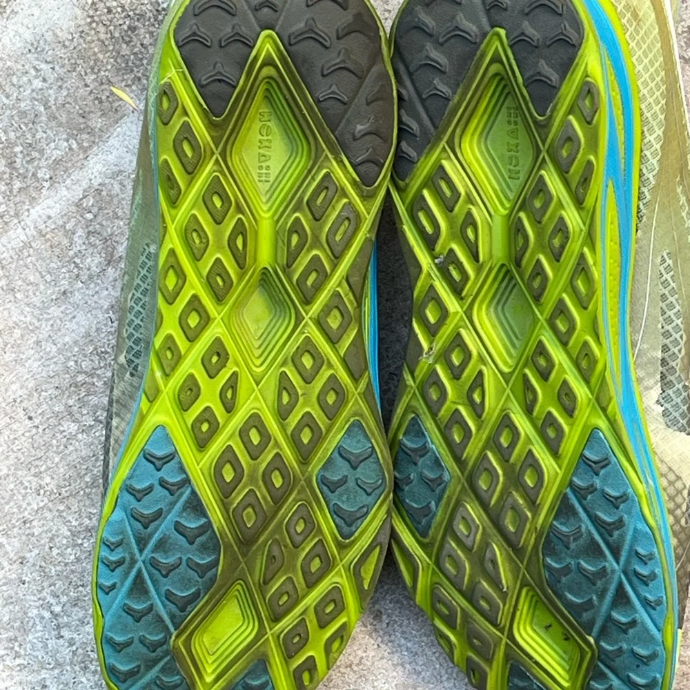 Men’s Hoka One Huaka Green and Blue Trail Running Shoes 12.5 - Picture 5 of 8